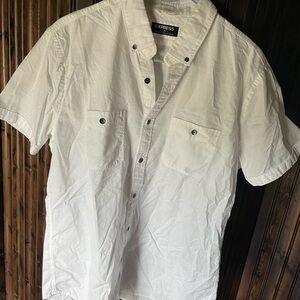Men’s Express size L short sleeve button front shirt